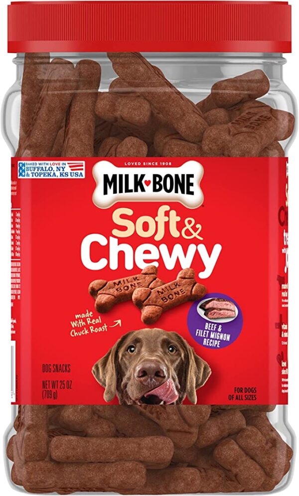 Milk-Bone Soft & Chewy Dog Treats, Beef & Filet Mignon Recipe